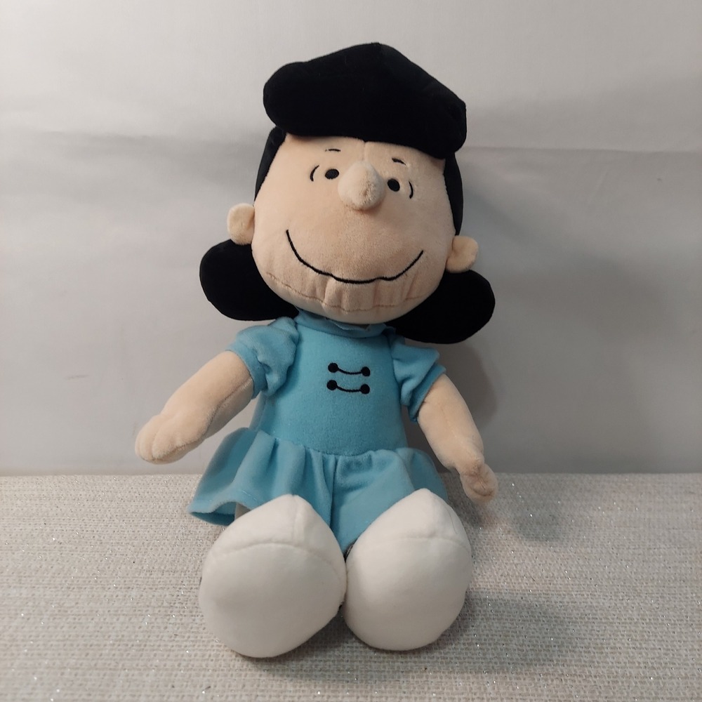 Peanuts Lucy van Pelt Plush Doll Blue Dress‎ 13" Stuffed Animal Toy